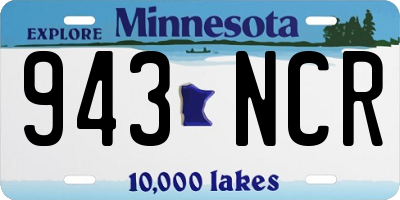MN license plate 943NCR