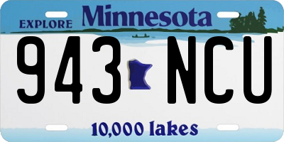 MN license plate 943NCU