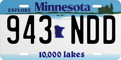 MN license plate 943NDD