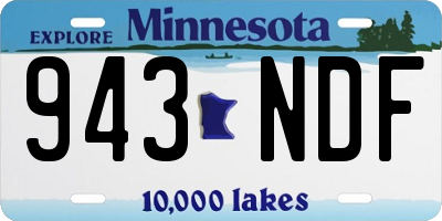 MN license plate 943NDF