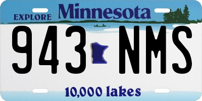 MN license plate 943NMS