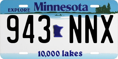 MN license plate 943NNX