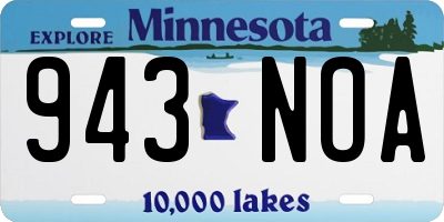 MN license plate 943NOA