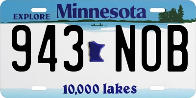 MN license plate 943NOB