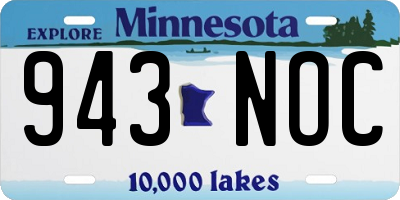 MN license plate 943NOC