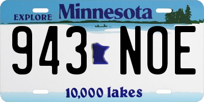 MN license plate 943NOE