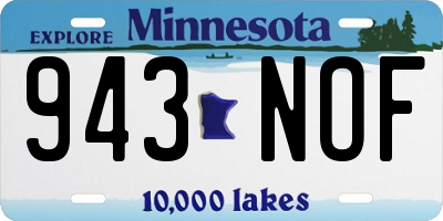 MN license plate 943NOF