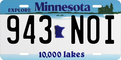 MN license plate 943NOI