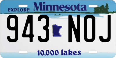 MN license plate 943NOJ