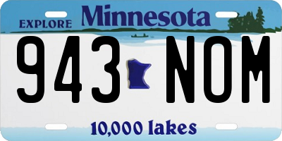 MN license plate 943NOM