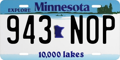 MN license plate 943NOP
