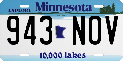 MN license plate 943NOV
