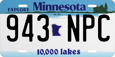 MN license plate 943NPC