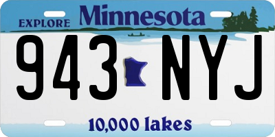 MN license plate 943NYJ