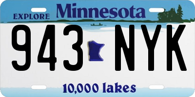 MN license plate 943NYK