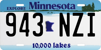 MN license plate 943NZI