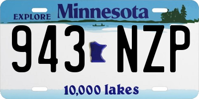 MN license plate 943NZP