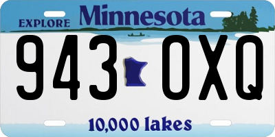 MN license plate 943OXQ