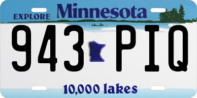 MN license plate 943PIQ