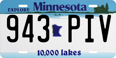 MN license plate 943PIV