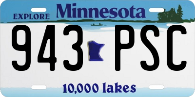 MN license plate 943PSC
