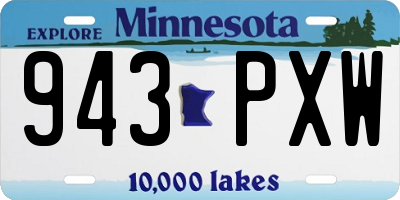 MN license plate 943PXW