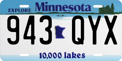 MN license plate 943QYX