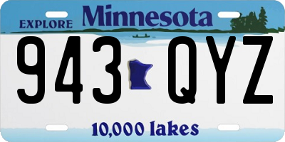MN license plate 943QYZ