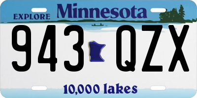 MN license plate 943QZX