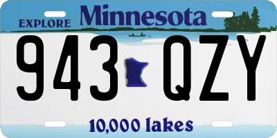 MN license plate 943QZY