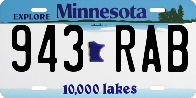 MN license plate 943RAB