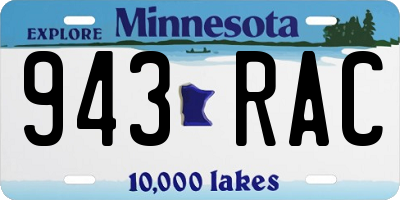 MN license plate 943RAC