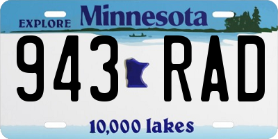 MN license plate 943RAD