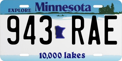 MN license plate 943RAE