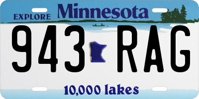 MN license plate 943RAG