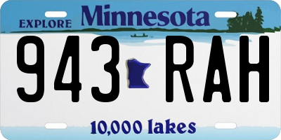 MN license plate 943RAH