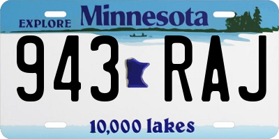 MN license plate 943RAJ