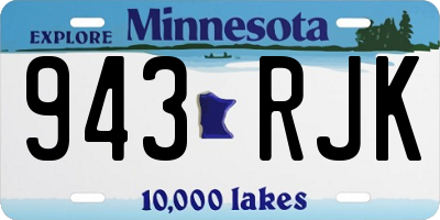 MN license plate 943RJK