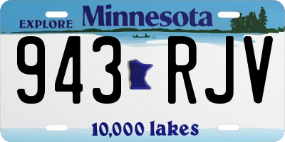 MN license plate 943RJV