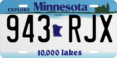 MN license plate 943RJX