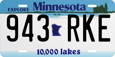MN license plate 943RKE