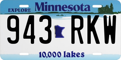 MN license plate 943RKW