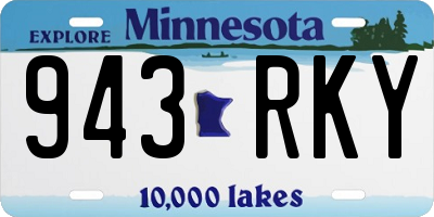 MN license plate 943RKY