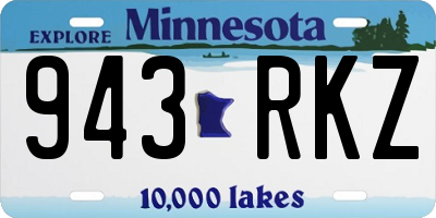 MN license plate 943RKZ