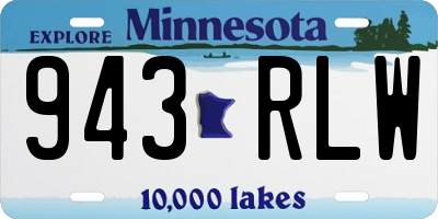 MN license plate 943RLW