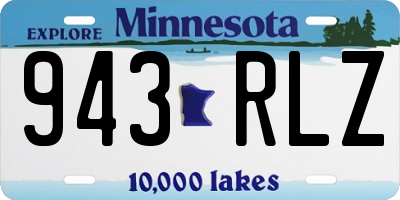 MN license plate 943RLZ