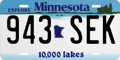 MN license plate 943SEK