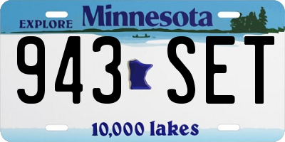MN license plate 943SET