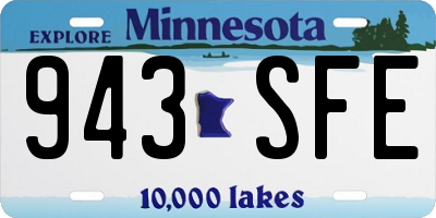 MN license plate 943SFE