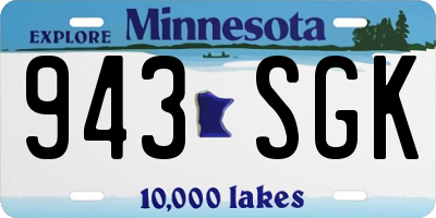 MN license plate 943SGK